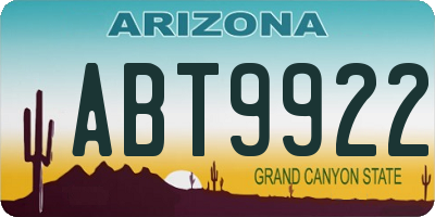 AZ license plate ABT9922