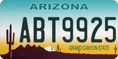 AZ license plate ABT9925