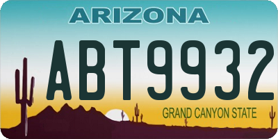 AZ license plate ABT9932