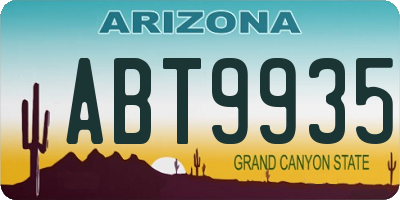 AZ license plate ABT9935