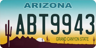 AZ license plate ABT9943