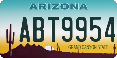 AZ license plate ABT9954