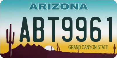 AZ license plate ABT9961