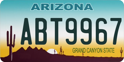 AZ license plate ABT9967