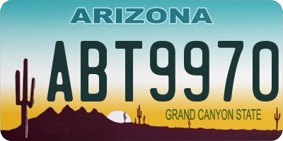 AZ license plate ABT9970