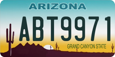 AZ license plate ABT9971