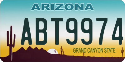 AZ license plate ABT9974