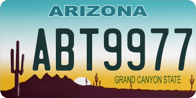 AZ license plate ABT9977