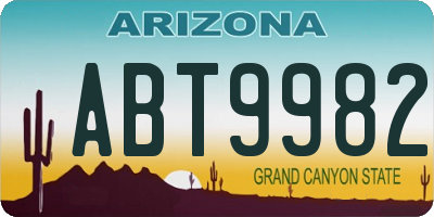 AZ license plate ABT9982