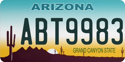 AZ license plate ABT9983