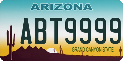 AZ license plate ABT9999
