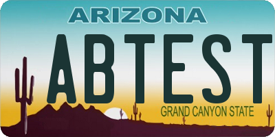 AZ license plate ABTEST