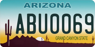 AZ license plate ABU0069