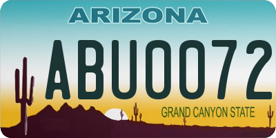 AZ license plate ABU0072