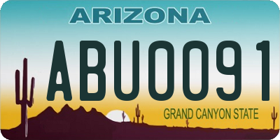 AZ license plate ABU0091