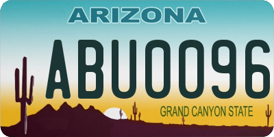 AZ license plate ABU0096