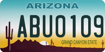 AZ license plate ABU0109