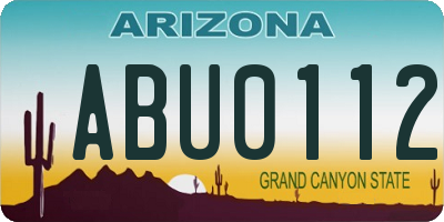 AZ license plate ABU0112