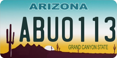 AZ license plate ABU0113