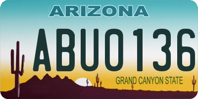 AZ license plate ABU0136