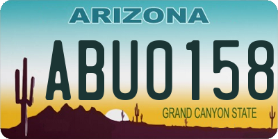 AZ license plate ABU0158
