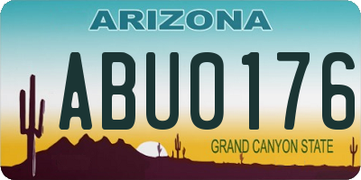 AZ license plate ABU0176