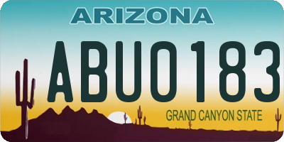 AZ license plate ABU0183