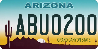 AZ license plate ABU0200