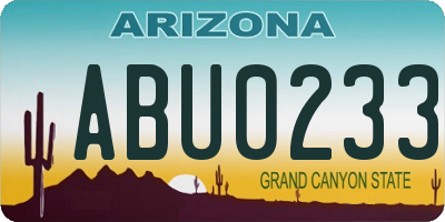 AZ license plate ABU0233