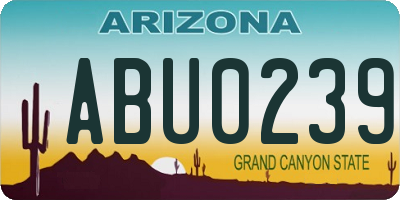 AZ license plate ABU0239