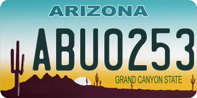 AZ license plate ABU0253