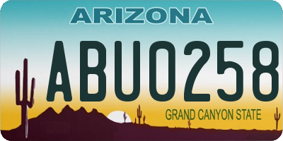 AZ license plate ABU0258