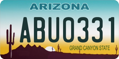 AZ license plate ABU0331