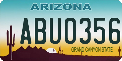 AZ license plate ABU0356