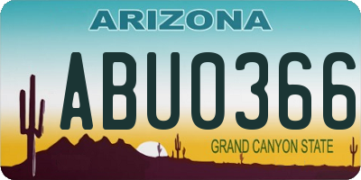 AZ license plate ABU0366