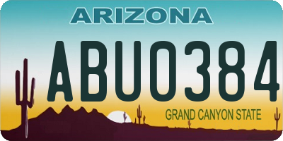 AZ license plate ABU0384