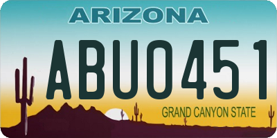 AZ license plate ABU0451