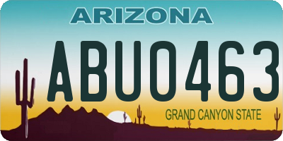 AZ license plate ABU0463