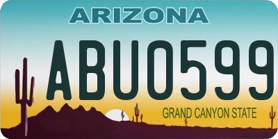 AZ license plate ABU0599