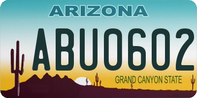 AZ license plate ABU0602