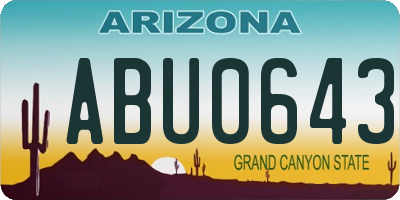 AZ license plate ABU0643