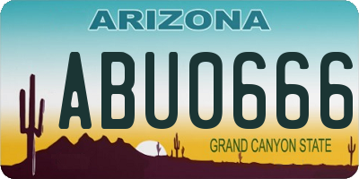 AZ license plate ABU0666