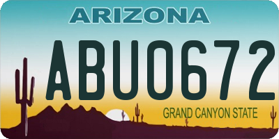 AZ license plate ABU0672