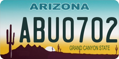 AZ license plate ABU0702