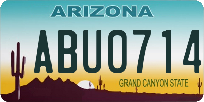 AZ license plate ABU0714