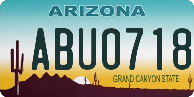 AZ license plate ABU0718