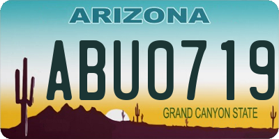 AZ license plate ABU0719
