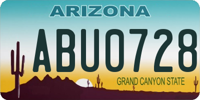 AZ license plate ABU0728