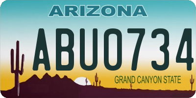 AZ license plate ABU0734