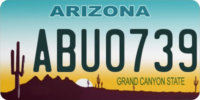 AZ license plate ABU0739